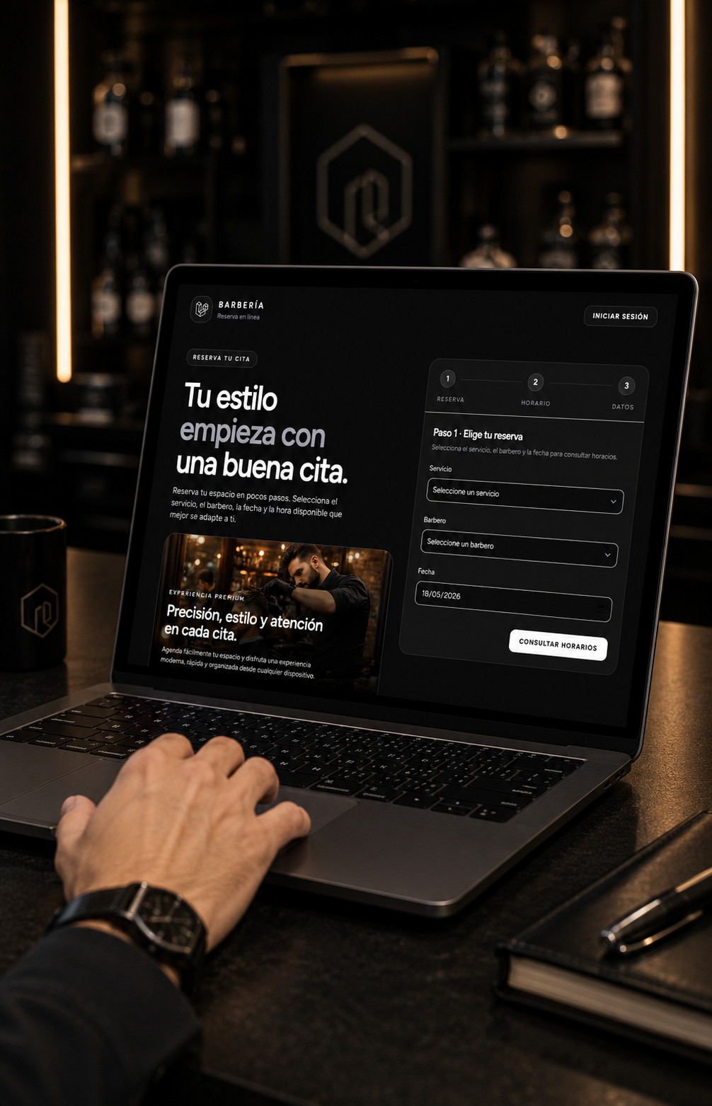 Negocio moderno usando sistema de citas